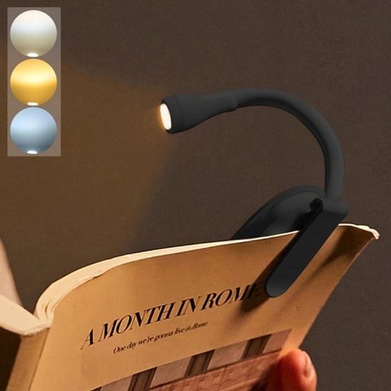Rechargeable Book Lamp With Clip 3 Color Dimmable Led Reading Light Reading Lights