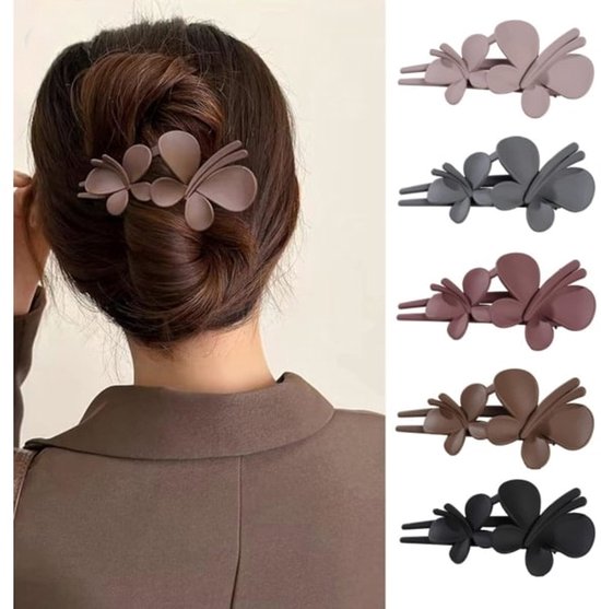 5 Piece Matte Butterfly Hair Clips For Women & Girls Hair Accessories