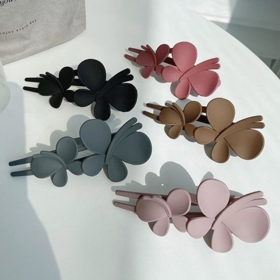 5 Piece Matte Butterfly Hair Clips For Women & Girls Hair Accessories