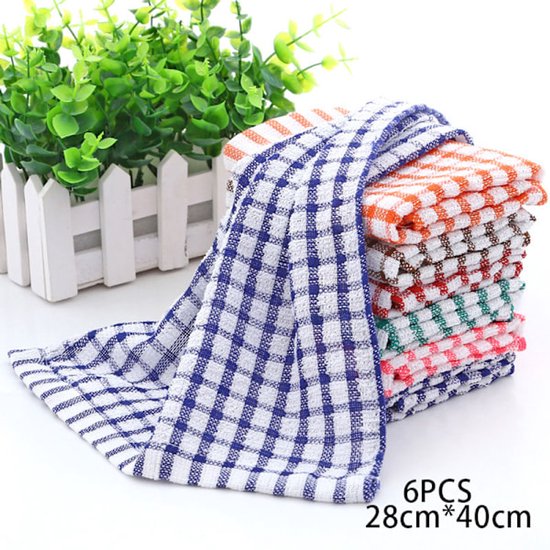 Cotton Kitchen Towels Absorbent Clean 6 Pack Towels & Washcloths