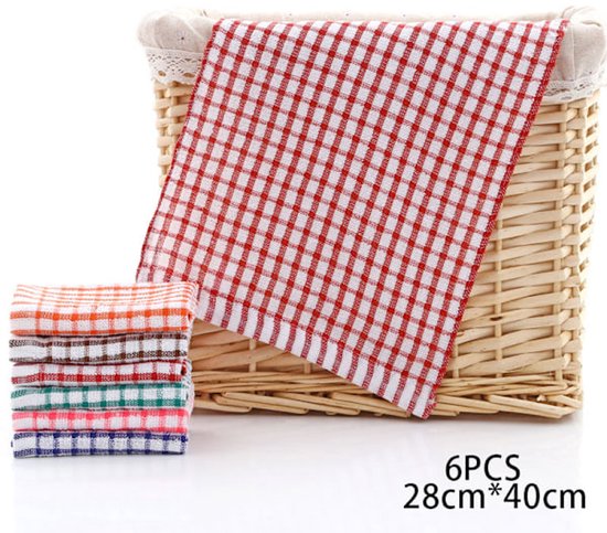 Cotton Kitchen Towels Absorbent Clean 6 Pack Towels & Washcloths