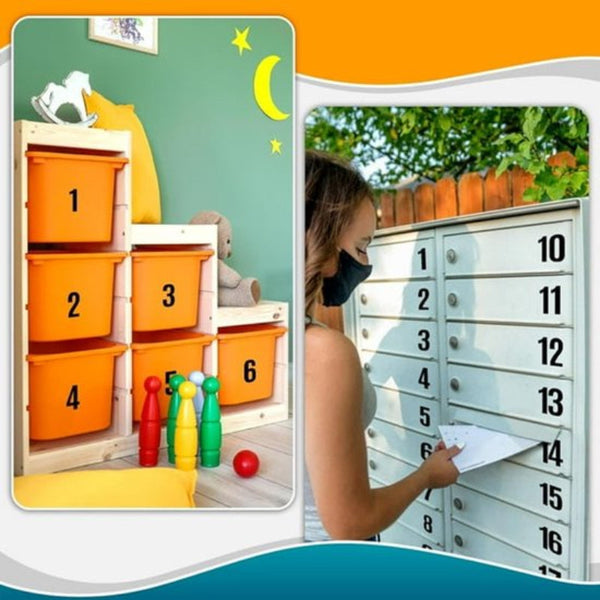 Letterbox Stickers Number Self Adhesive Labels Waterproof Door Suitable For Windows Doors Cars And Trucks (Black) 6 Sheets 4 Inch Letterboxes