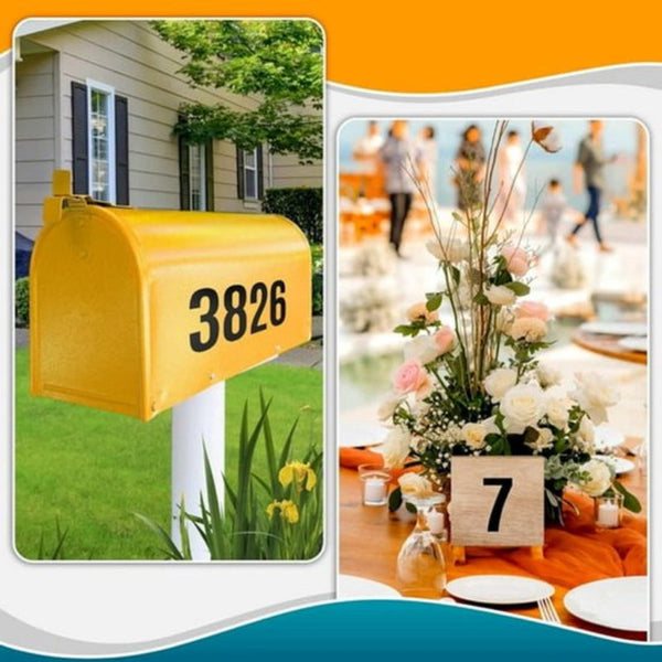 Letterbox Stickers Number Self Adhesive Labels Waterproof Door Suitable For Windows Doors Cars And Trucks (Black) 6 Sheets 4 Inch Letterboxes
