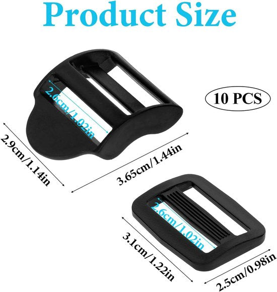Set Of 5 Replacement Backpack Buckles Adjustable Black Slide For Backpacks Backpacks & Bags