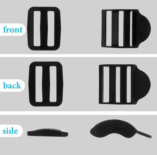 Set Of 5 Replacement Backpack Buckles Adjustable Black Slide For Backpacks Backpacks & Bags