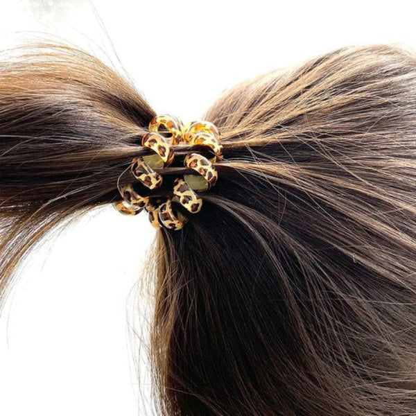 9 Pack Hair Ties Braided Curly That Can Be Worn As Bracelets Very Elastic Lightweight Leopard Print For Phone Cords Hair Accessories