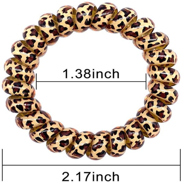 9 Pack Hair Ties Braided Curly That Can Be Worn As Bracelets Very Elastic Lightweight Leopard Print For Phone Cords Hair Accessories