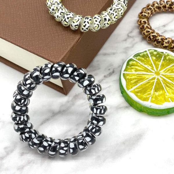 9 Pack Hair Ties Braided Curly That Can Be Worn As Bracelets Very Elastic Lightweight Leopard Print For Phone Cords Hair Accessories