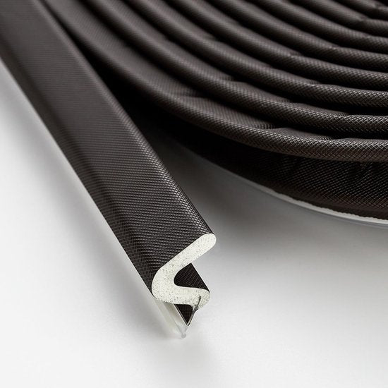 Black Leather Door Seal With V Groove Draught Excluder 6M Other Door Hardware