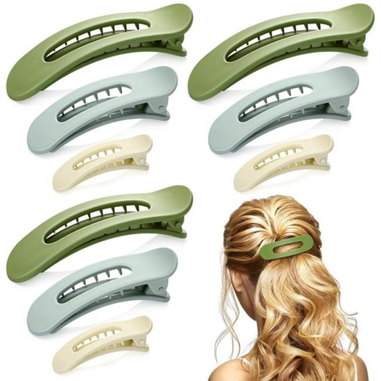 9 Pack Flat Hair Clips For Women Claw Girls Suitable Thick And Fine 3 Sizes Crocodile Leather Matte Non Slip French Accessories Hair Accessories