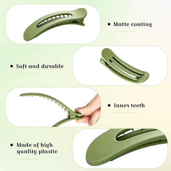 9 Pack Flat Hair Clips For Women Claw Girls Suitable Thick And Fine 3 Sizes Crocodile Leather Matte Non Slip French Accessories Hair Accessories