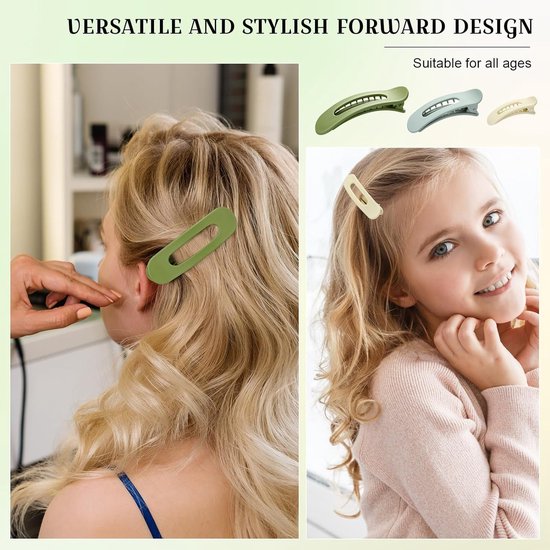 9 Pack Flat Hair Clips For Women Claw Girls Suitable Thick And Fine 3 Sizes Crocodile Leather Matte Non Slip French Accessories Hair Accessories