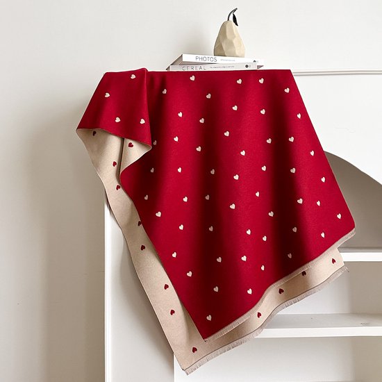 Womens Scarf Long Double Sided Warm Blanket Suitable For Spring Autumn Winter 185*65Cm Red Scarves & Wraps