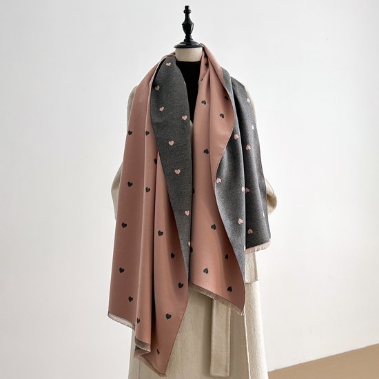 Women's Scarf Long Double Sided Warm Blanket Suitable For Spring Autumn And Winter 185X65cm Pink Scarves & Wraps