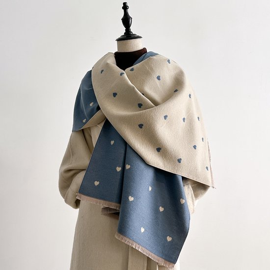 Women's Scarf Long Double Sided Warm Blanket Suitable For Spring Autumn And Winter 185 X 65Cm Blue Scarves & Wraps