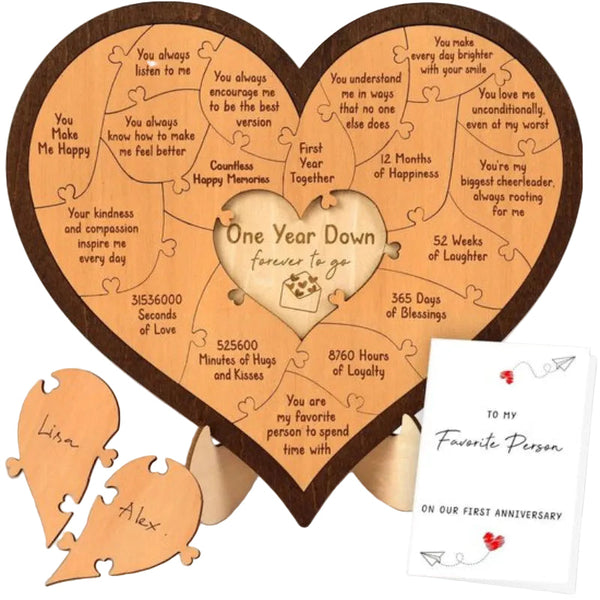 Heart Shaped Puzzle Anniversary Gift Set Puzzles