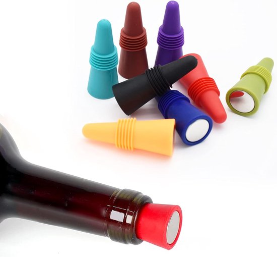 4 Piece Reusable Silicone For Champagne & Wine Bottle Stoppers