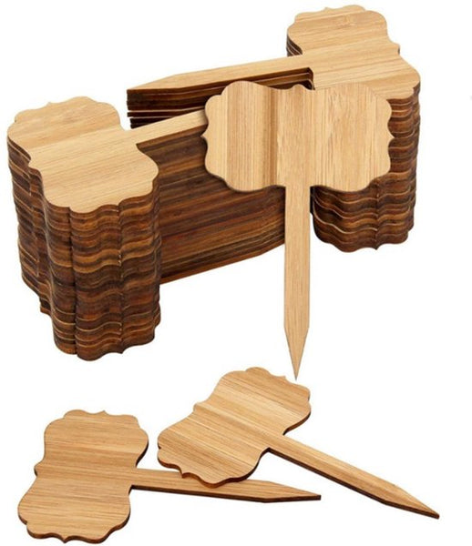 60 Eco Friendly Bamboo Garden Markers For Seeds Herbs Flowers & Vegetables Plant Labels