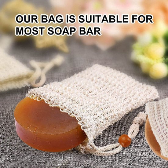 8 Piece Soap Storage Bag Set Exfoliating Mesh Bags Foaming & Fast Drying In Shower Holders Leftover Soap Dishes & Dispensers