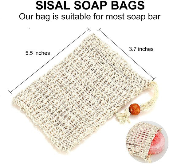 8 Piece Soap Storage Bag Set Exfoliating Mesh Bags Foaming & Fast Drying In Shower Holders Leftover Soap Dishes & Dispensers