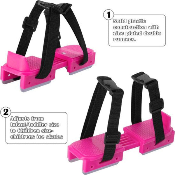 Kids' Skates Double Blade For Stability With Straps & Shoe Size 16 21 Black Roller Skates