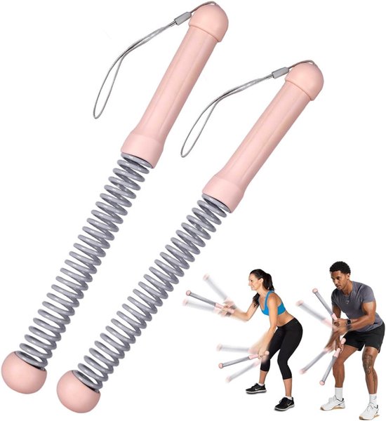 2 Pack Cordless Battle Ropes Fitness Soft Grip For Home Gym And Hiit Portable Arm Core Trainer Pink Other Equipment & Gear