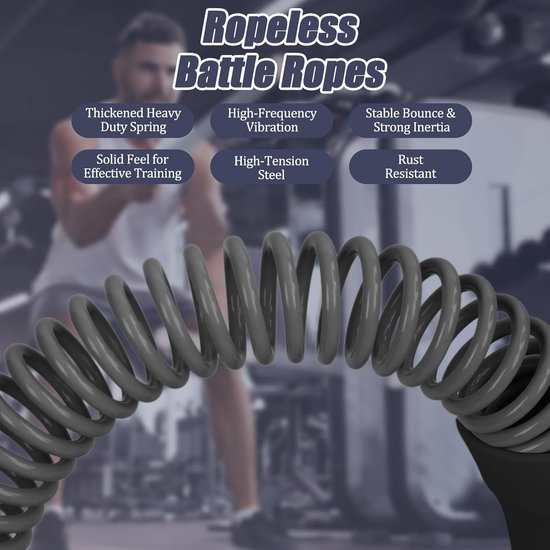 2 Pack Cordless Battle Ropes Fitness Soft Grip For Home Gym & Hiit Portable Arm And Core Trainer Black Other Equipment & Gear