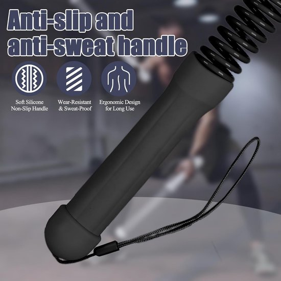 2 Pack Cordless Battle Ropes Fitness Soft Grip For Home Gym & Hiit Portable Arm And Core Trainer Black Other Equipment & Gear
