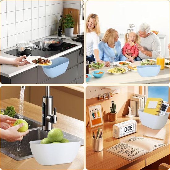 Wall Mounted Waste Bins Pack Of 2 Kitchen Hanging Storage Boxes White And Blue Rubbish Bins