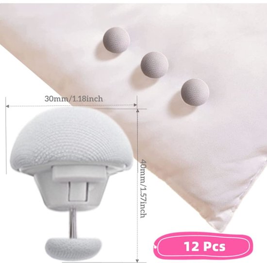 Duvet Cover Clips 12 Pieces Holders Non Slip Suitable For Blankets Sheets Curtains Socks Mattress Covers White Other Bedding