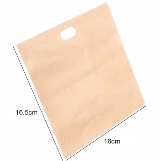 Toaster Bags Reusable Heat Resistant Non Stick For Baking Cheese And Snacks 16.5 X Cm Pack Of 10 Food Storage Bags