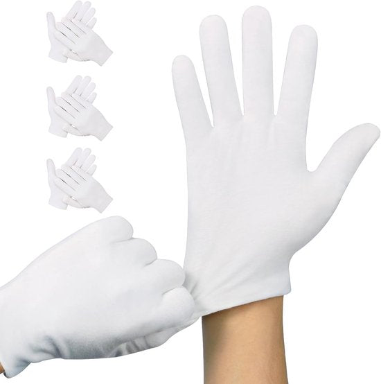 Gloves 4 Pairs White Cotton Suitable For Dry Hands Can Be Worn While Sleeping High Quality Unisex With Rounded Corners Gloves & Mittens