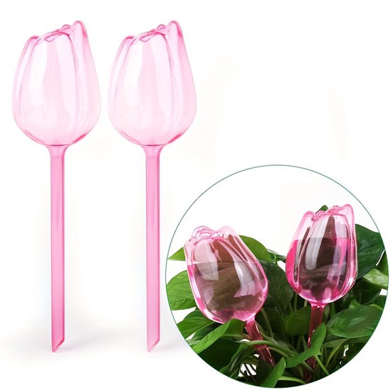 Automatic Watering Balls 4 Pieces Tulip Shaped Plant Waterers Plastic Suitable For Indoor And Outdoor Plants Self Watering Aids