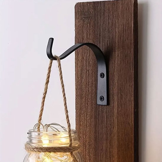 Set Of 4 Black Hanging Hooks For Indoor/Outdoor Use Hooks & Hangers