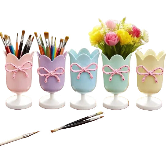 Tulip Shaped Pen Holder Rack Creative Desk Decoration Refined Pink Pen Holders