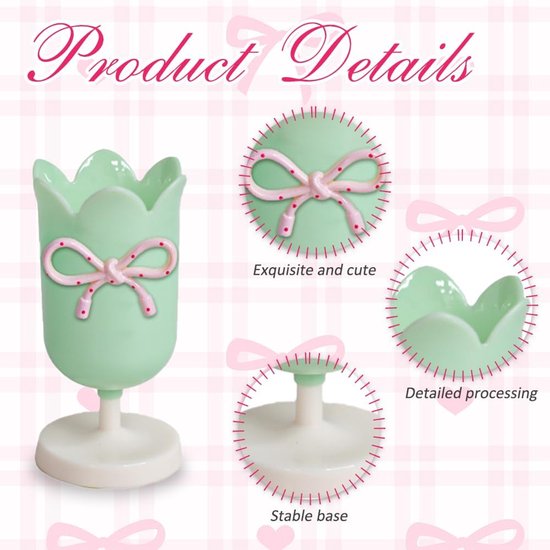 Tulip Shaped Pen Holder Rack Creative Desk Decoration Refined Pink Pen Holders