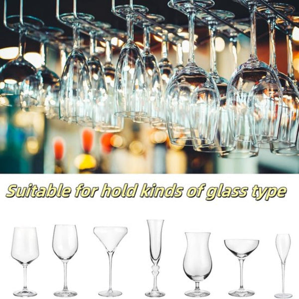 Hanging Wine Glass Rack Set Of Six Black Racks