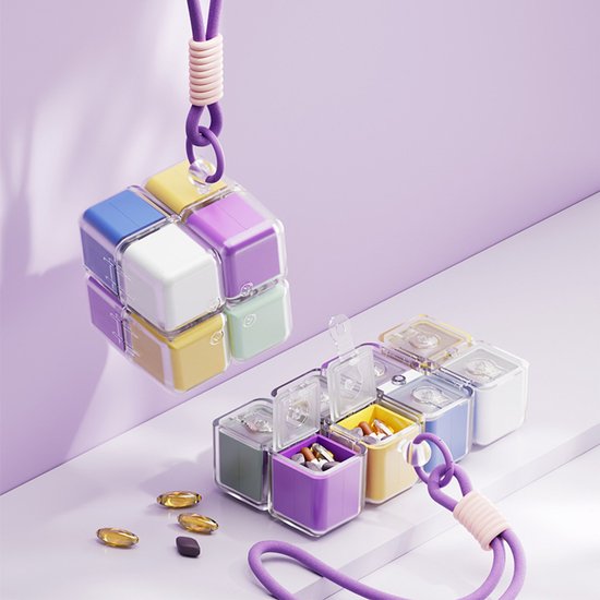 Medicine Box 7 Day Weekly Pill Portable For Travel Easy To Open 8 Compartments Storing Vitamins And Medicines Color Pill Boxes