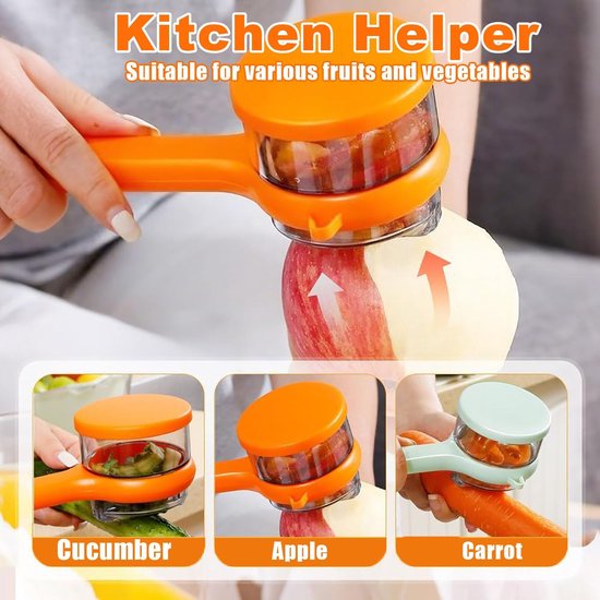 Fruit And Vegetable Peeler With Storage Safe Efficient Double Sided Sharp Stainless Steel Blades Easy To Clean Process Fruits Vegetables Easily Conven