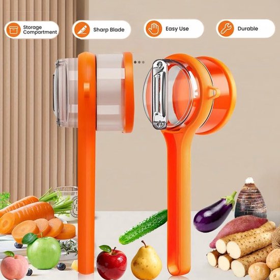 Fruit And Vegetable Peeler With Storage Safe Efficient Double Sided Sharp Stainless Steel Blades Easy To Clean Process Fruits Vegetables Easily Conven
