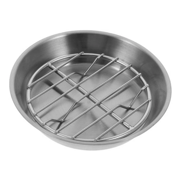 12Cm Stainless Steel Air Fryer Baking Tray With Removable Rack Air Fryer Accessories