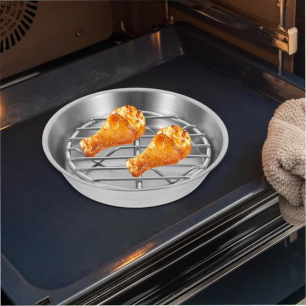 12Cm Stainless Steel Air Fryer Baking Tray With Removable Rack Air Fryer Accessories