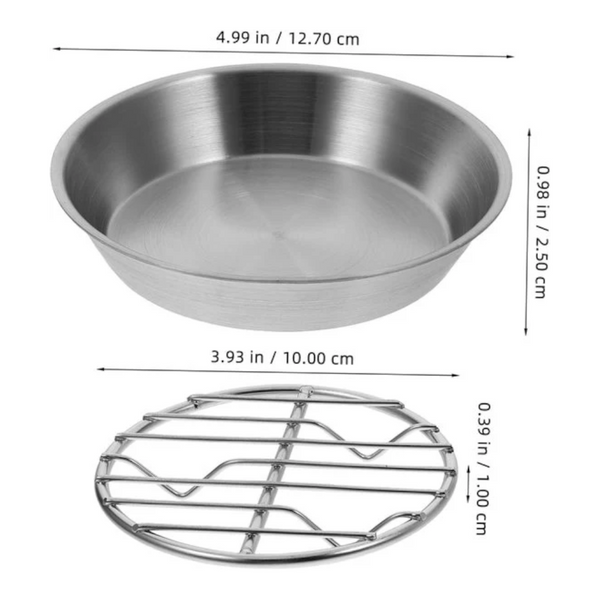 12Cm Stainless Steel Air Fryer Baking Tray With Removable Rack Air Fryer Accessories