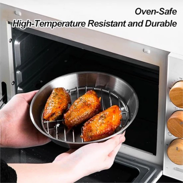 16Cm 304 Stainless Steel Air Fryer Baking Tray With Removable Rack Air Fryer Accessories