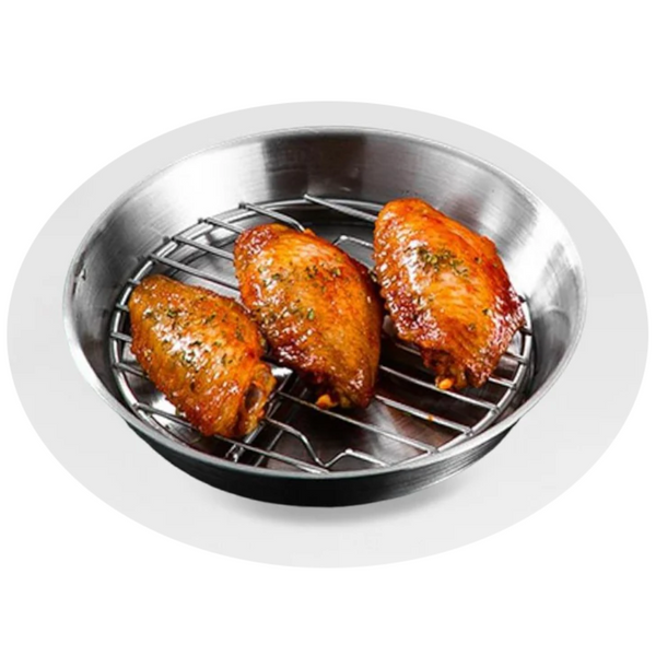 Air Fryer Baking Tray With Rack 304 Stainless Steel 25 Cm Air Fryer Accessories