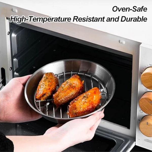 Air Fryer Baking Tray With Rack 304 Stainless Steel 20 Cm Air Fryer Accessories