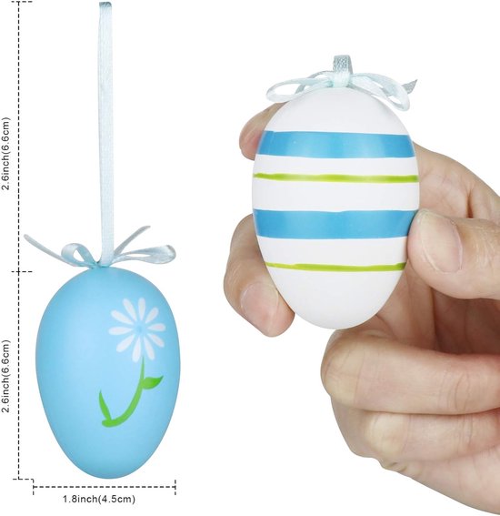 24 Pcs Easter Decoration Colourful Eggs To Hang Perfect For Tree Basket Table And Party Seasonal Decorations