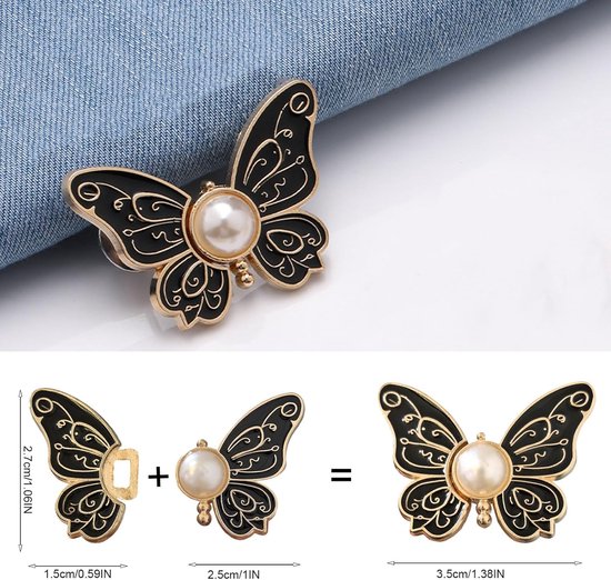 8 Pack Butterfly Waistband Adjuster Clips Jeans Button Tighteners No Sewing Other Sewing