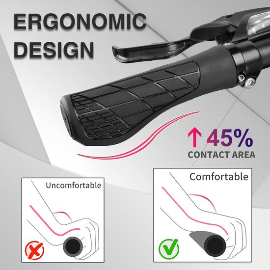 Bicycle Grips Mountain Bike 1 Pair Including Installation Tools Ergonomic | Red Gripps Handlebar Grips Tape & Pads
