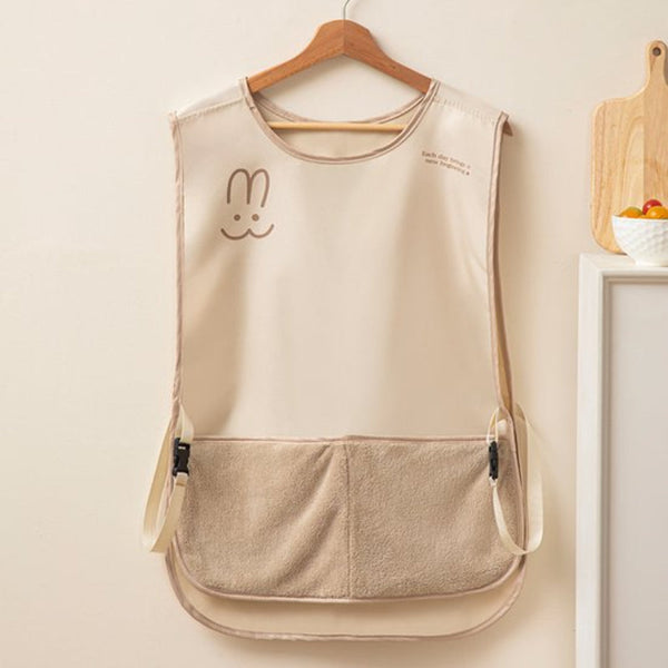 Brown Vest Style Kitchen Apron With Towel Holder Aprons